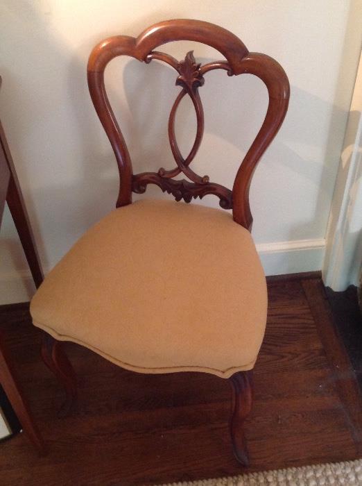 one of a pair late 19th C. Ladies parlor chairs
