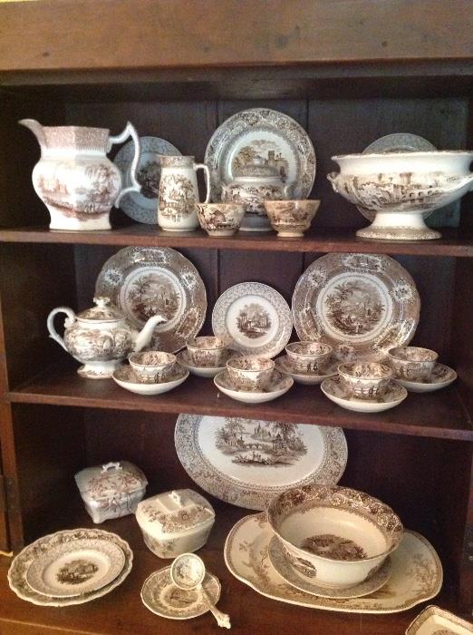 Collection of 19th C. Brown English Transferware