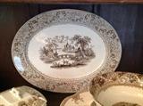 Brown Transferware Platter