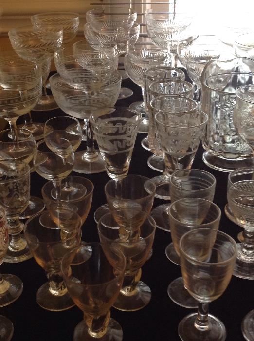 Collection of Crystal and Glass Sherbets Cordials etc.