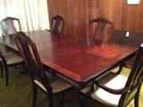 Haverty's Dining Table, Six Chairs, Two Leaves, Protective Pad (Owner Purchased New in 2014 for $2,400)