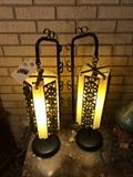 Vintage Plastic and Metal Table Lantern Lamps