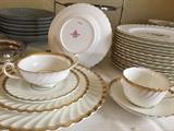 Mintons Gold Rose, made in England, 12 serving piece dining set