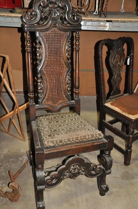 Jacobean detailed chair in English oak.