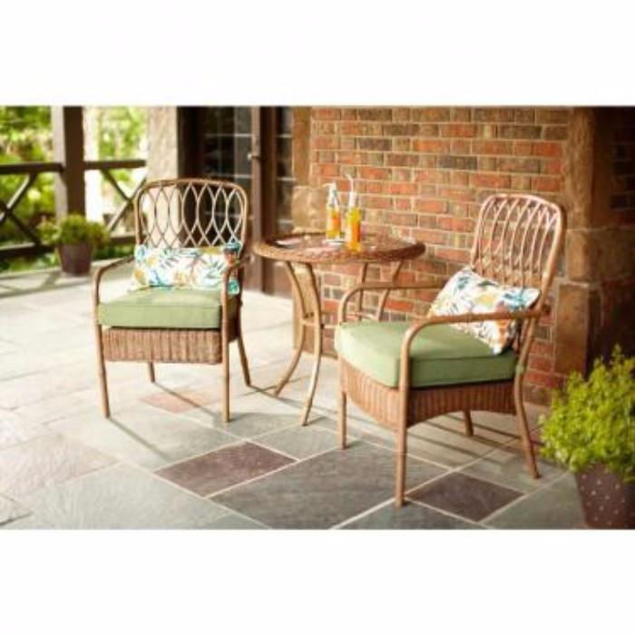 http://bidonfusion.com/m/lot-details/index/catalog/2592/lot/264738/
 Lot of Furniture with $940 ESTIMATED retail value. Lot includes
Hampton Bay Dining Furniture Clairborne 3-Piece Patio Bistro Set UPC/ASIN: 1
Hampton Bay Chairs Spring Haven Brown All-Weather Wicker Patio Lounge Chair
