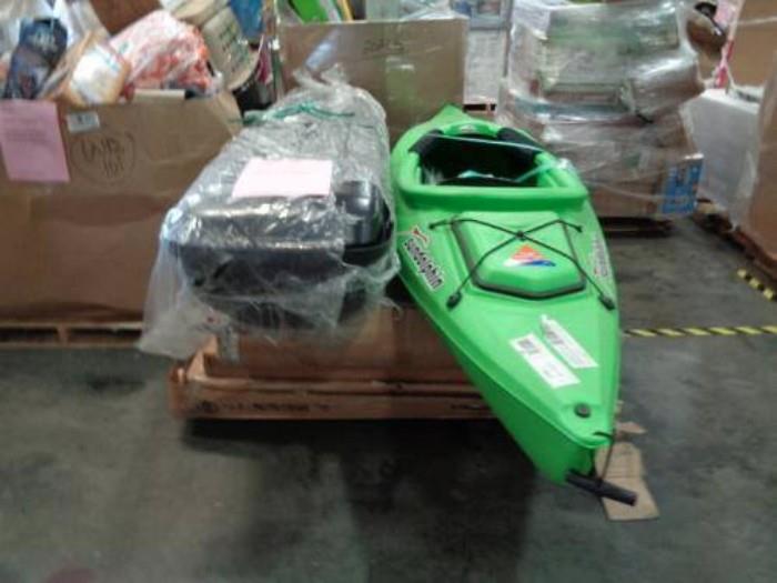http://bidonfusion.com/m/lot-details/index/catalog/2592/lot/264518/
Lot of outdoor with $2542 ESTIMATED retail value. Lot includes

Sun Dolphin Aruba 10' sit in Kayak Lime - FORCE FIVE INDUSTRIES INC. UPC/ASIN: 1
Cargo Carriers & Racks SportRack Horizon 11-cu. ft. Cargo Box Black SR7011
your zone - flip chair, black
misc. items 