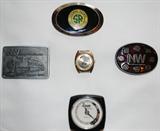 N&W watch with train as the second hand. Belt buckles one with Southern RR and two with N&W