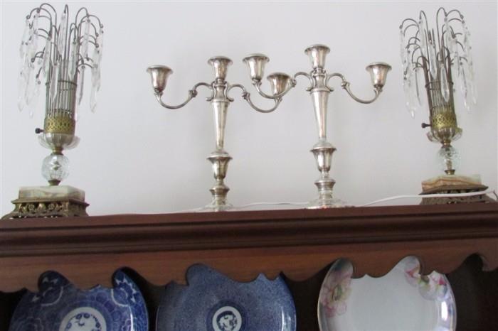 How beautiful are those lamps and the sterling candle holders!