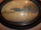 Antique bubble glass picture