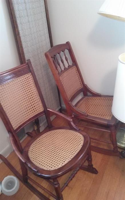 cane bottom chairs and rocker
