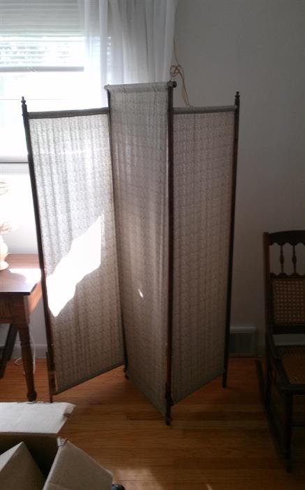 antique room divider - changing curtain