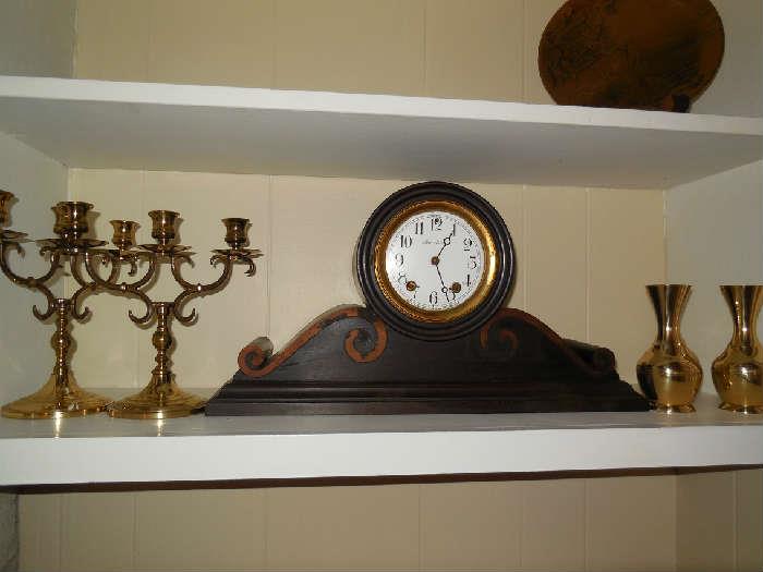 Mantle Clock and brass