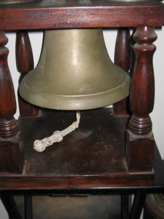 LARGE 12" CAST BRASS SHIP BELL inscribed "M V TWO HARBORS"