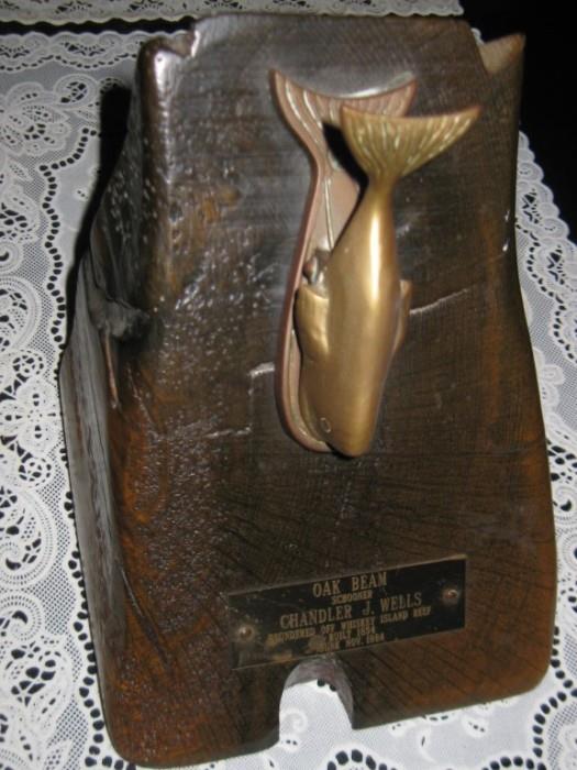PART OF A BEAM FROM THE SCHOONER CHANDLER J. WELLS THAT WRECKED IN LATE 1800'S