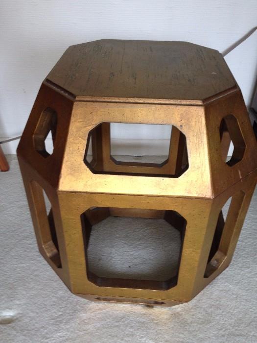 Gold Painted Geometric Accent Table