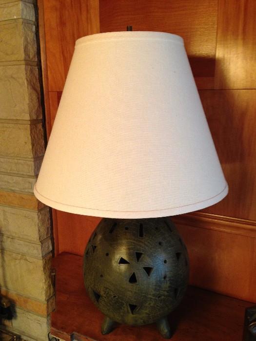 Olive Pottery Lamp