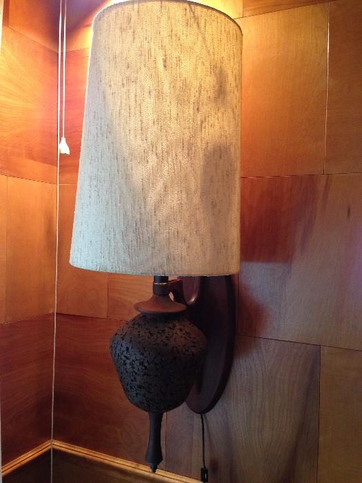 Teak/Cork Hanging Lamp