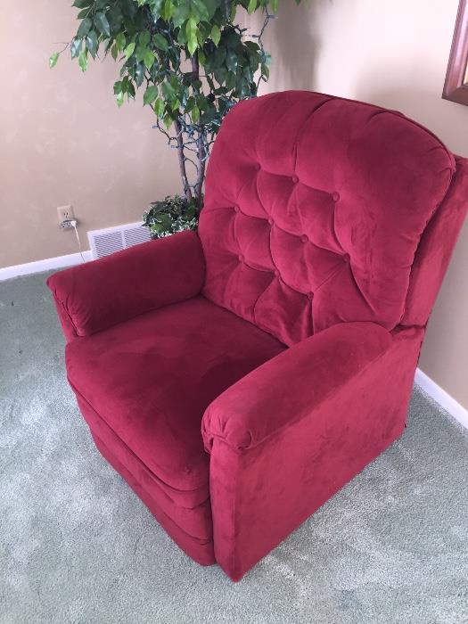 RED LEFT CHAIR (GREAT CONDITION)