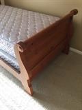 TWIN SLEIGH BED ( SOLID OAK)