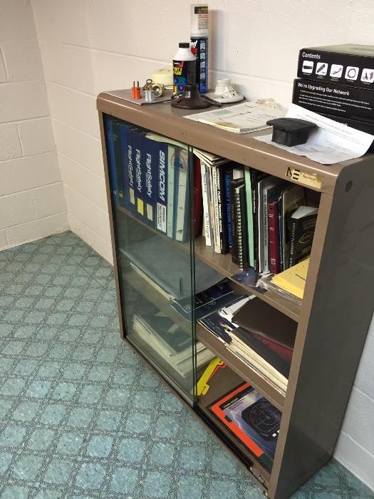 VINTAGE METAL AND SLIDING GLASS CABINETS (INDUSTRIAL)
