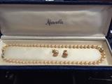 PEARL NECKLACE AND EARRINGS