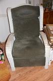 White wicker recliner