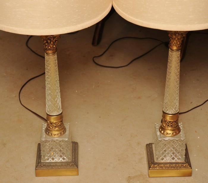 VINTAGE GLASS TABLE LAMPS