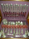 Gorham sterling silver flatware for 12 plus many extras. "Strasbourg" pattern.