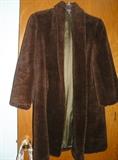 Great Aunt Bulah's brown faux fur coat