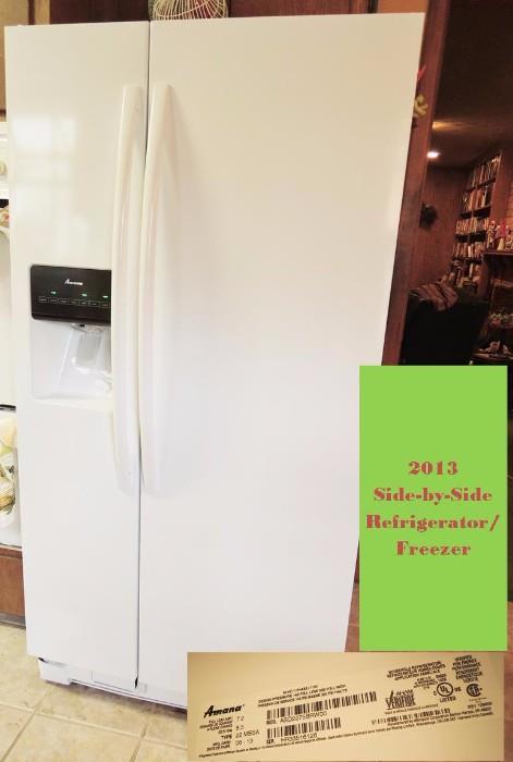 2013 Amana side-by-side refrigerator freezer