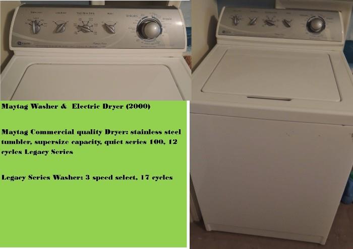 Maytag Washer & Electric Dryer. Legacy Series