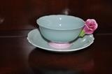 Amazing Vintage Paragon Cup and Saucer with Pink Rose Handle