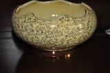Stunning guaranteed 22k Butter Yellow and Gold Scalloped Bowl