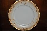 Antique Limoges Ivory and Peach Plate with Gilded Gold Dinner Plates