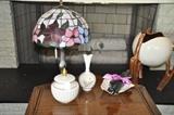 Vintage Lenox and Tiffany Style Table Lamp