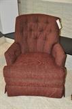 Maroon Skirted Upholstered Side Chair