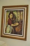 Vintage painted signed portrait