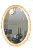 Vintage Heavy Gold Oval Mirror