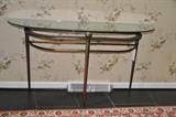 Contemporary Metal, Chrome and Glass Sofa Table