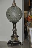 Antiqued silver and glass table top decor