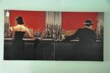 Two piece contemporary canvas wall art