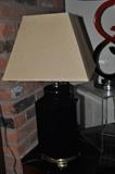 Dark navy and brass vintage table lamps, 2 available