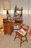 Matching maple desk and spindle desk chair