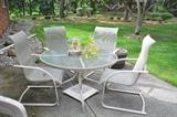 6 piece outdoor round table and chair set