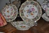 Vintage Schumann Arzberg Germany reticulated trinket bowls and plate