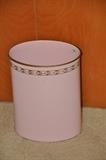Mid century pink and gold trash can