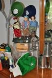 Vintage Three Stooges figurine and other tabletop accessories
