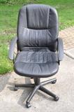 Black leather desk chair