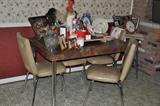 Vintage Formica and Chrome Table and Chair Kitchen Set with 1 Leaf