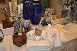 Vintage towel sets, art glass and vintage blue jay by Andrea